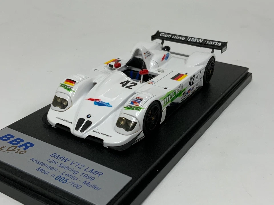 1/43 BBR BMW V12 LM99 1999 12 H de Sebring "Beck's" coche #42 BG168 MG420 Foto 1 de 4