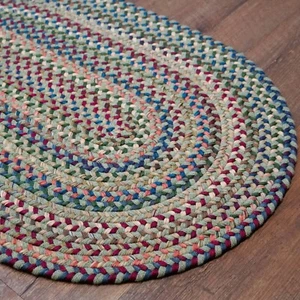Colonial Mills Cloverdale Wool Blend Palm Varigated Country Braided Oval Rug - Picture 1 of 4