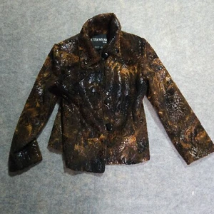 Outerwear By Lisa Snakeskin Like Design Coat Size M - Picture 1 of 7