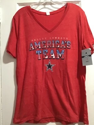 Dallas Cowboys Equipo América Rojo S/S NFL Fútbol Camiseta Mujer Talla XL NUEVO CON ETIQUETAS Foto 1 de 4