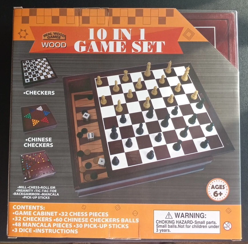 Real Wood Games 10 in 1 Game Set 1510 All Wood-family Fun-