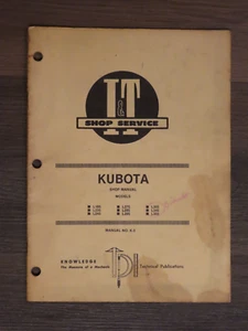 Manual de taller I&T Kubota L185-L355 folleto de tractor manual de TI no. K-3 Vintage - Imagen 1 de 3