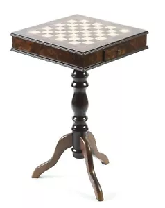 THE ROMA CHESS CHECKERS TABLE HAND CRAFTED IN ITALY - Picture 1 of 2