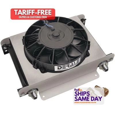 Derale DER15860 Plate Type Aluminum Fluid Cooler and Fan Universal Performance - Image 1 of 4