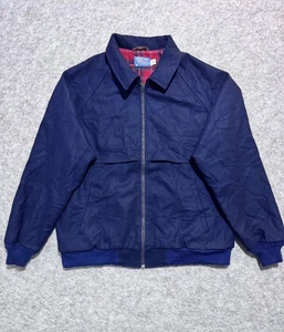 Pendleton Plaid Pure Virgin Wool Bomber Style Jacket Men's Large Made In USA - Picture 1 of 8