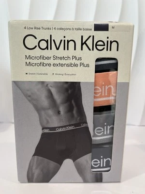 Pack de 4 calzoncillos Calvin Klein elásticos de microfibra más tiro bajo talla mediana Foto 1 de 4