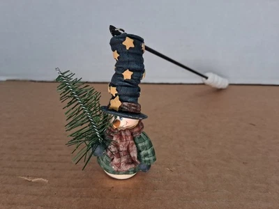 Muñeco de nieve vintage de Navidad con vela de árbol amortiguador decoración del hogar Foto 1 de 4