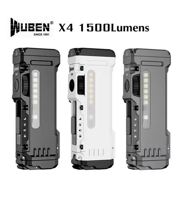 WUBEN X4 EDC Flat Flashlight 1500 Lumens with RGB Light USB-C Rechargeable Torch