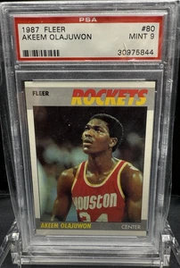 1987 FLEER AKEEM OLAJUWON #80 PSA 9 - Picture 1 of 2
