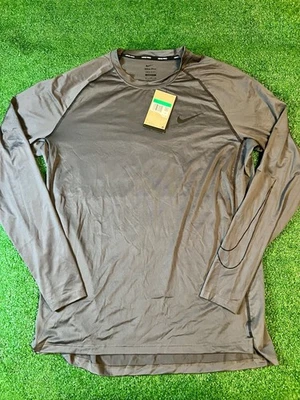 Nike Pro Dri-Fit Slim Fit L/S Gray Training Shirt Mens XL  DD1980-068 NWT - Image 1 of 4