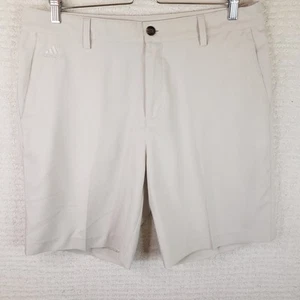 Adidas Shorts Men 34 Beige Golf Flat Front Outdoor Climalite 9" Inseam New - Picture 1 of 14