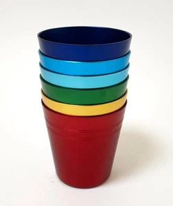 JUEGO DE 6 TAZAS DE PICNIC VINTAGE DE ALUMINIO ANODIZADO DE MEDIADOS DE SIGLO ARTÍCULOS DE PAVO REAL STOKES - Imagen 1 de 8