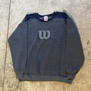 Wilson Mens Long Sleeve Sweatshirt Size XL Pullover Soft Crew Neck Grey And Navy - Picture 1 of 15