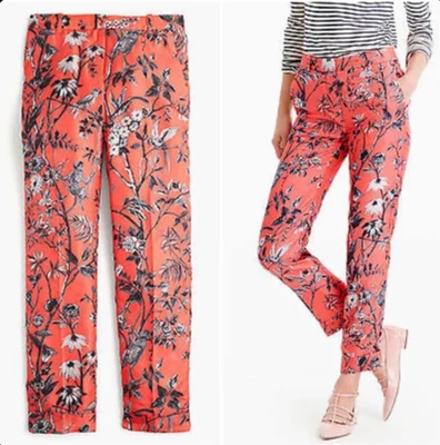Pantalón Corto Colección J.CREW TALLA 0 en Seda Estampado Mono Ratti CORAL F5884 NUEVO SIN ETIQUETAS Foto 1 de 4