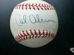 Cal Abrams Signed National League Baseball w Case & COA PSA G71607 - Picture 1 of 7