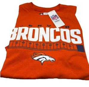 T-shirt girocollo nuova con etichette NFL Team Apparel uomo arancione Denver Broncos XL - Foto 1 di 5