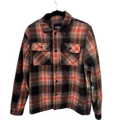 Ezekiel Plaid Flannel Shirt Jacket Men's Size L Button Up Lined Outdoor Casual - Image 1 of 4