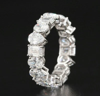 Platinum 6.84 ctw Diamond Eternity Ring size 8 - Image 1 of 4