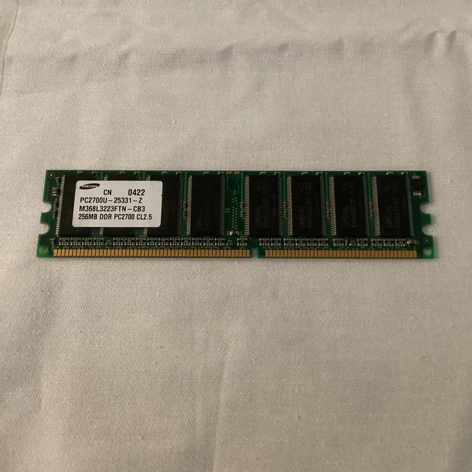 Samsung 256MB DDR PC2700 CL2.5 RAM Module M368L3223FTN-CB3 - Image 1 of 4