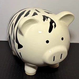 FAB Starpoint Sparschwein schwarz gestreift Zebramuster Schwein Münzhalter Keramik Vintage - Bild 1 von 7