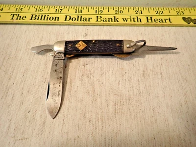 Navaja de bolsillo vintage Camillus New York Cub Scout BSA azul 3 hojas hecha en EE. UU. Foto 1 de 4