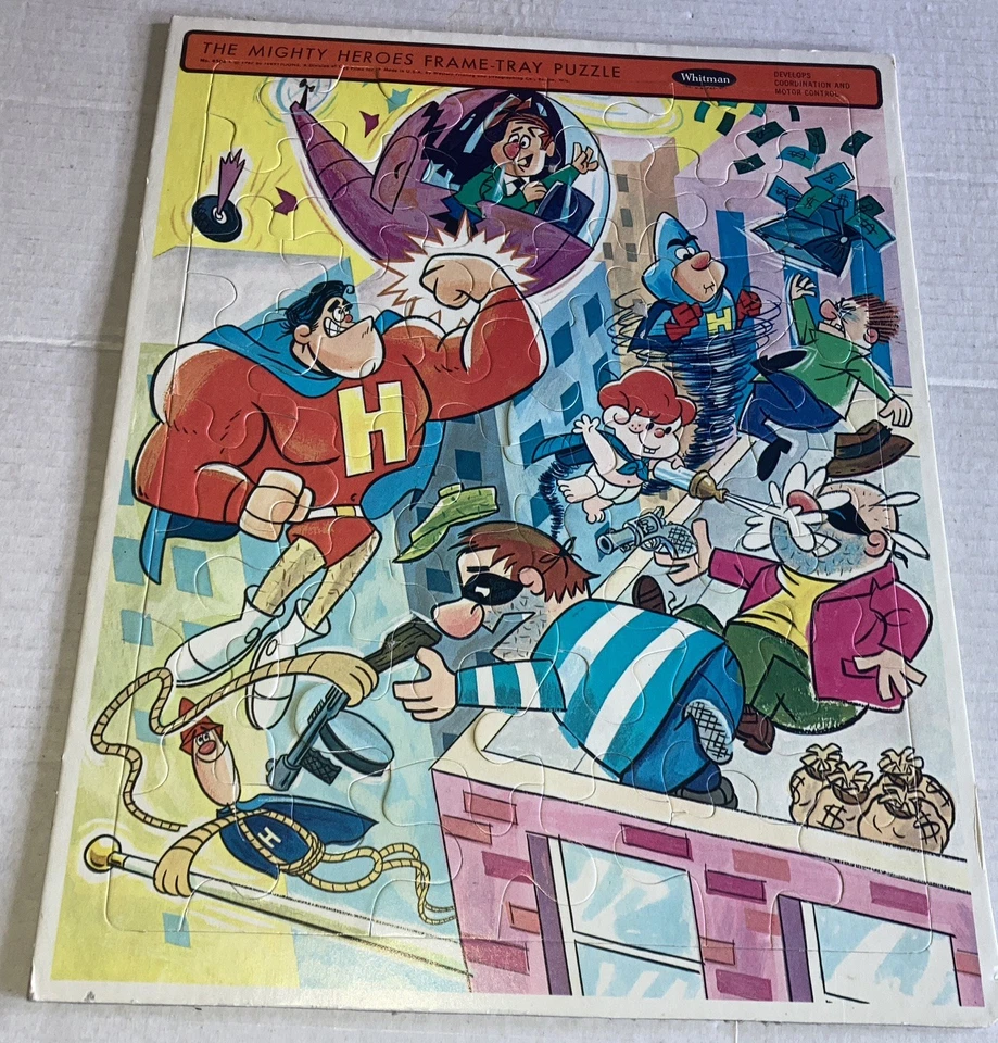 1967 Whitman THE MAYY HEROES Frame Tray Puzzle-Completo e BOM! - Imagem 1 de 1