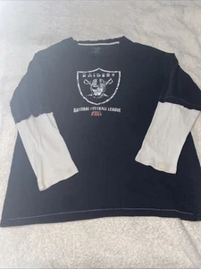 Vintage Oakland Las Vegas Raiders Long Sleeve Shirt NFL Team Apparel 2XL 90s y2k - Picture 1 of 15