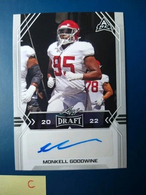2022 Leaf Draft Monkell Goodwine #BA-MG2 AUTO Rookie RC - Image 1 of 2