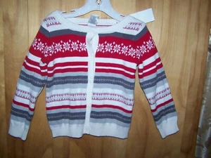 Gymboree Girl Sweater Multicolor Stripe Snowflake Design Size XS(4) NWT - Picture 1 of 2
