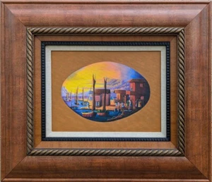 Pintura original de Casimir Joseph artista haitiano (n.1941) _ pueblo de pescadores - Imagen 1 de 1