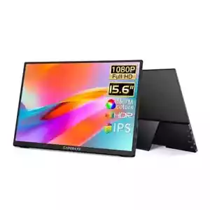 CAPERAVE Portable Monitor for Laptop, 15.6'' 1080P FHD Travel Monitor with Ki... - Picture 1 of 3