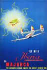 Vintage Iberia Flights To Majorca Airline Poster Print A3/A4