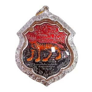 King Headless Tiger Plata Pura 2 Tonos LP Chanai Amuleto Tailandés Magic Power Protect - Imagen 1 de 16