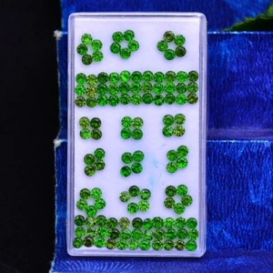 120 Pcs Natural Chrome Diopside Round Faceted Cut 2.60mm Gemstones Wholesale Lot - Picture 1 of 5