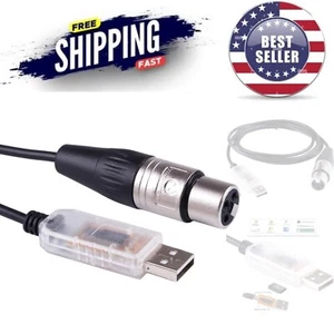 USB to 3PIN XLR DMX Interface Adapter Cable 16ft for Stage Light Control - Picture 1 of 9