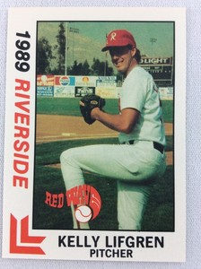 1989 Riverside Red Wave-California League-BEST Baseball Card-Kelly Lifgren