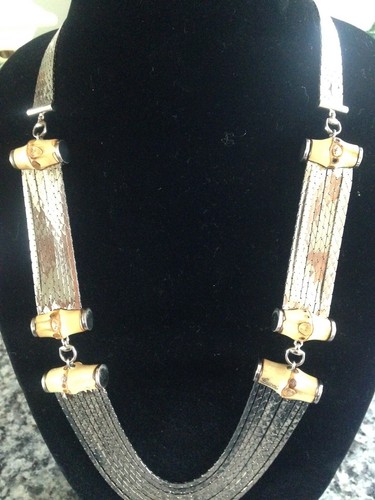 Gucci Collana Passerella Multicatena Bambù Argento Sterling 152 2 grammi