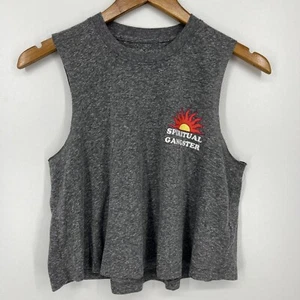Spiritual Gangster Muscle Tank Top Women's Size M Gray Crew Neck Sun Sleeveless - Picture 1 of 9