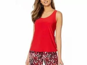 NWT SLINKY BRAND RED STRETCHY KNIT TANK TOP WOMENS XS - Picture 1 of 4