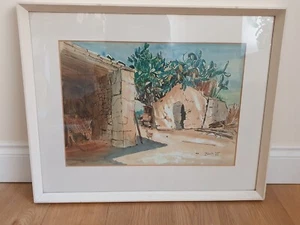Spanish Farmyard Original Watercolour Painting by William Stanley Moore 1959 - Picture 1 of 11