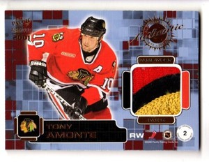2000-01 Pacific Paramount DUAL GAME USED JERSEY 5-COLOR PATCHES #2 Tony Amonte