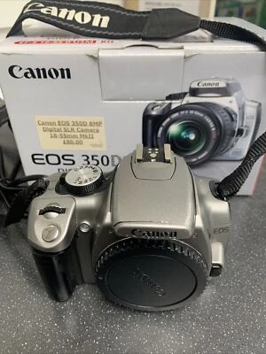 Canon EOS 350D 8.0MP Digital SLR Camera (Silver) Body only - With Box & Manuals - Image 1 of 4