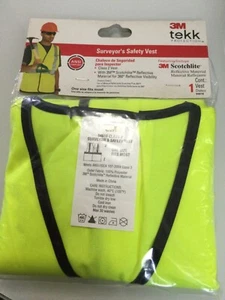 NEW 3M Class 2 Surveyor’s Safety Vest Reflective Yellow 1 Size Fits Most ANSI - Picture 1 of 3