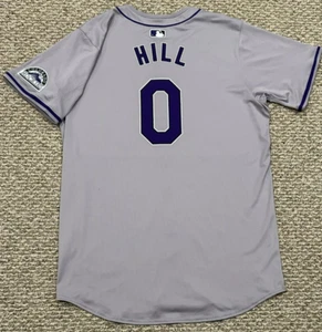 HILL size 48 #0 2024 Colorado Rockies game jersey issued road gray MLB - Picture 1 of 14