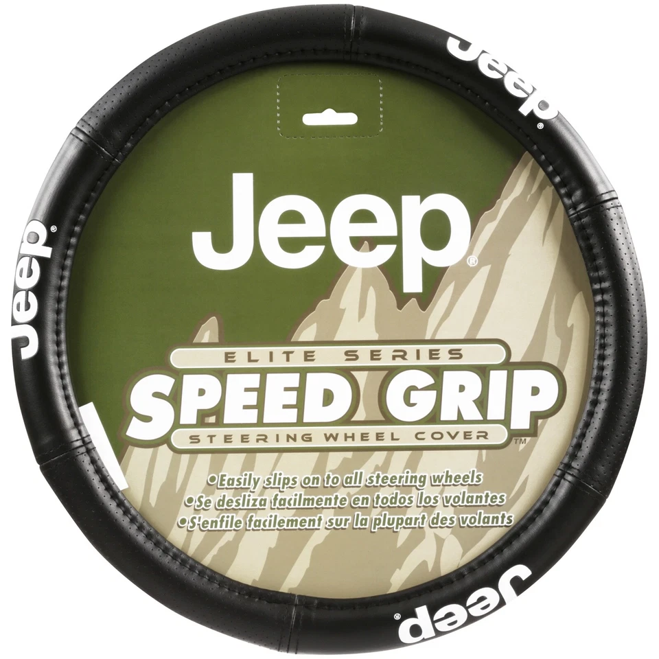 ⭐️⭐️⭐️⭐️⭐️ New Authentic Jeep SUV Truck Synthetic Leather Steering Wheel Cover - Image 1 of 4