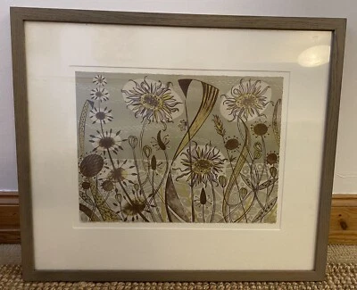 ANGIE LEWIN Floral WOODCUT  VERY RARE EARLY EDITION 6/10 PRINT Framed - Image 1 of 4