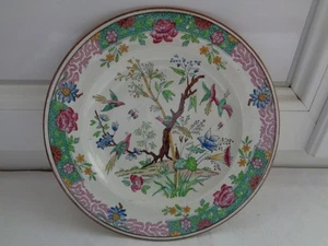 ANCIENNE ASSIETTE DECORATIVES POLYCHROME OISEAUX EXOTIQUES - Picture 1 of 3
