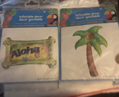 X2 Inflable Tiki Luau Fiesta Decoración Playa Tropical 21 en Aloha y 22,75 en Árbol Foto 1 de 3