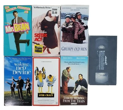 VHS Tapes Set Lot of 7 Comedies Movies Shows Bean Goldberg Murray Matthau Devito - Image 1 of 4