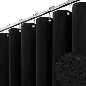 Stall Fabric Shower Curtain - 36X72 Inch Narrow Linen Textured Weighed Cloth Sho - Picture 1 of 12